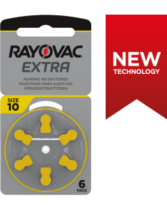 Rayovac Extra 10 (6 stk.) Høreapparatbatterier - 0 % Kvikksølv
