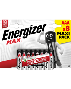 Energizer Max AAA / E92 Batterier (8 Stk.)