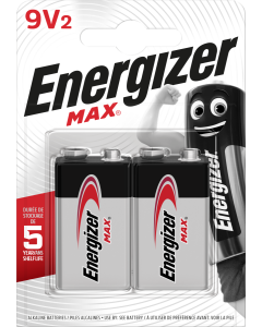 Energizer Max 9V / 522 Batterier (2 Stk.)