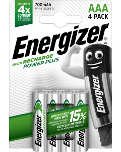 Energizer Recharge Power Plus AAA 700mAh Batterier (4 Stk. Pakning)