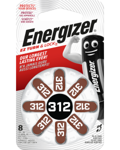 Energizer Høreapparat 312 Batterier (8 Stk.)