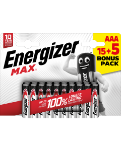 Energizer Max AAA / E92 Batterier (20 Stk.) (15 5)