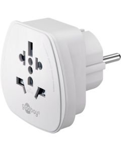 Reiseadapter – Verden til Europa, hvit (UK, USA, Japan, Australia)