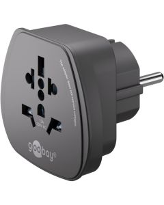 Reiseadapter – Verden til Europa, sort (UK, USA, Japan, Australia)