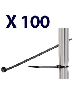 Kabel tie, værbestandig nylon, sort - 200 mm , 3,6 mm (100 stk)