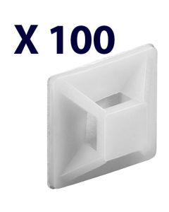 Selvklebende montering med øye, natur - for overvåkning av kabelstrips opp til 3,6 mm - 100 stk.