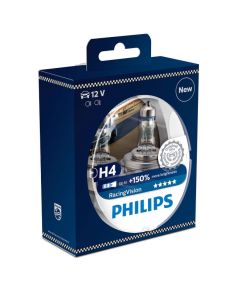PHILIPS Bilpære H4 RACING VISION 150% 2-PACK