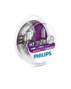 PHILIPS Bilpære H7 VISIONPlus (+60%) - 2-PACK