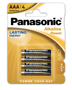 Panasonic Alkaline Power AAA-batterier - 4 Stk. Blister