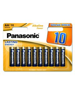 Panasonic Alkaline Power AA Batterier - 10 Stk. Blister