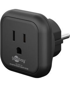 Reiseadapter – USA/Japan til Europa, sort (NEMA 5-15 Type B til Schuko)