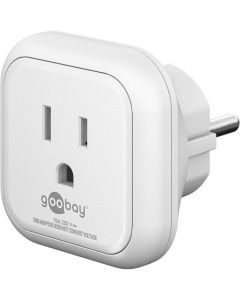 Reiseadapter – USA/Japan til Europa, hvit (NEMA 5-15 Type B til Schuko)