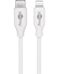 USB-C 2.0 til Lightning lade- og datakabel, MFI, hvit, 1m