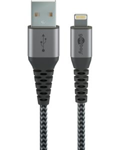 Goobay Lightning / USB A - Svart-grå - 0,5m