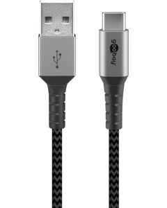 Goobay tilkoblingskabel USB-C / USB-A - Svart-grå - 1m