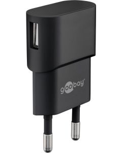 Goobay USB-lader 1xUSB (1A) sort kontakt på siden
