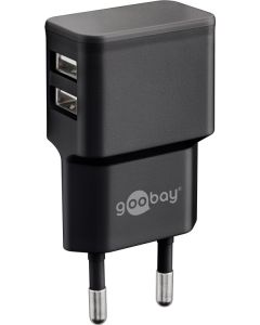 Goobay Dual USB-lader 2xUSB (2,4A) sort