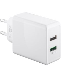 Goobay Dual USB hurtiglader QC3.0 (2A) hvit