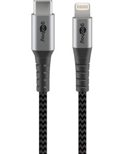 Goobay Kabel Lightning / USB-c - metall / tekstil 0,5m