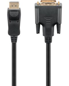 Goobay DisplayPort/DVI-D adapterkabel 1.2, gullbelagt-2m