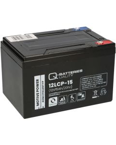 Q-Batteries 12LCP-15 (M5) 12V 15Ah deep cycle AGM batteri (Forbrugsbatteri)