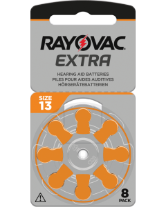 Rayovac Extra 13 (8 stk) høreapparatbatterier - 0 % kvikksølv