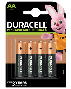 DURACELL AA / HR6 / R06 / 1300 mAh Oppladbare batterier (4 stk.)