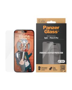 PanzerGlass™ Skjermbeskytter iPhone 15 Plus | Classic Fit