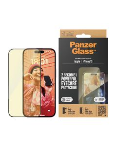 PanzerGlass™ Eyecare Skjermbeskytter iPhone 15 | Ultra-Wide Fit med EasyAligner