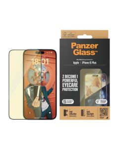 PanzerGlass™ Eyecare Skjermbeskytter iPhone 15 Plus | Ultra-Wide Fit med EasyAligner