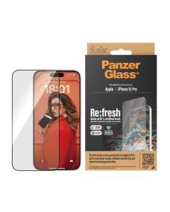 PanzerGlass™ Re:fresh Skjermbeskytter iPhone 15 Pro | Ultra-Wide Fit med EasyAligner