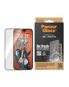 PanzerGlass™ Re:fresh Skjermbeskytter iPhone 15 Plus | Ultra-Wide Fit med EasyAligner