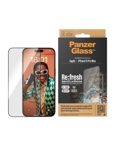 PanzerGlass™ Re:fresh Skjermbeskytter iPhone 15 Pro Max | Ultra-Wide Fit med EasyAligner
