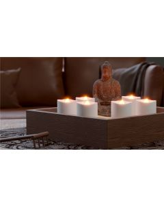 Goobay Små LED-blokklys med bevegelig flamme, 6 stk