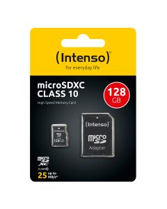 Intenso® 128 GB Micro SD-minnekort Inkludert Adapter, Klasse 10