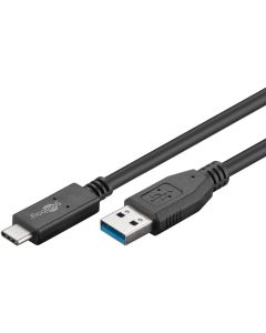 USB-C lade- og datakabel 3.2 Gen 2 10 Gbps svart 0,5m