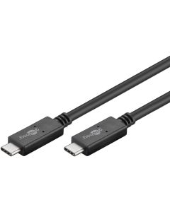 USB-C lade- og datakabel 3.2 Gen 2x2 20 Gbps, svart 0,5m