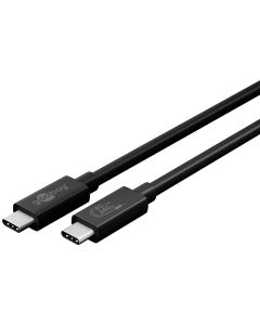 USB-C lade- og datakabel USB4 Gen 3x2 40 Gbps 240w, svart 0,7m
