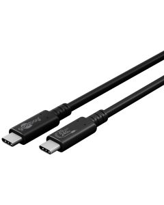 USB-C lade- og datakabel USB4 Gen 3x2 20 Gbps 240w, svart 2m