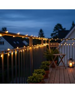 Lyskjede med solcelle 10 m – 100 LED-lys