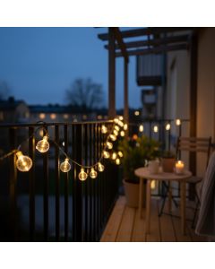Lyslenke med solcelle 10m - 50 pærer