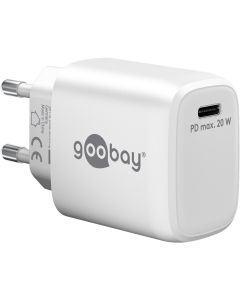 Goobay USB-C GaN-strømadapter 20W - Hvit