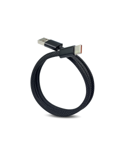 USB-A 2.0 til USB-C lade- og datakabel, selvorganiserende, magnetisk, svart, 1m