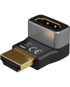 Goobay HDMI™ Vinklet Adapter 90° Vertikal, 8K @ 60 Hz, Gullbelagt