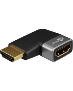 Goobay HDMI™ Vinklet Adapter 90° Horisontal, 8K @ 60 Hz, Gullbelagt