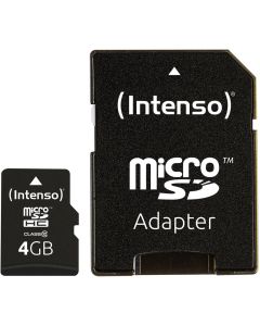 Intenso® 4 GB Micro SD-minnekort Klasse Inkl. adapter