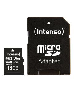 Intenso® 16GB Micro SD UHS-I Pro Minnekort inkl. Adapter