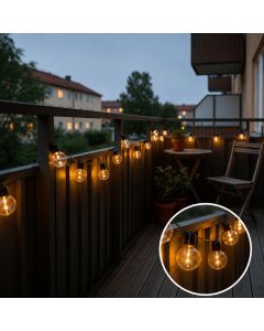 Solcelle lysslynge m/ 20 store pærer