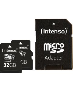 Intenso® 32GB Micro SD UHS-I Minnekort inkl. Adapter - 2 stk.