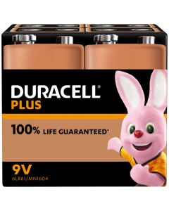 Duracell 9V Plus Power-batterier - 4 stk.